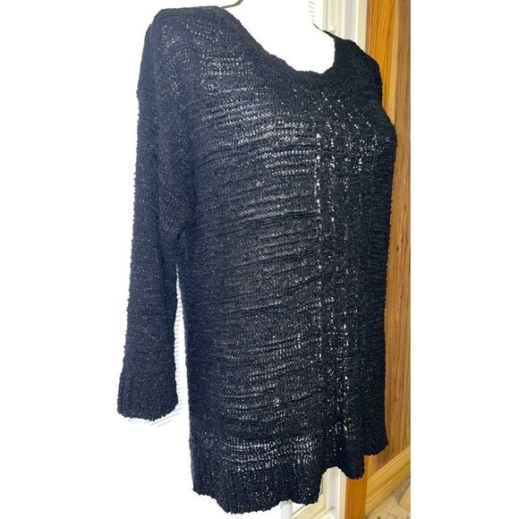 Soyaconcept Women Black Knit Cable Pullover Sweater -- Large - Picture 4 of 9